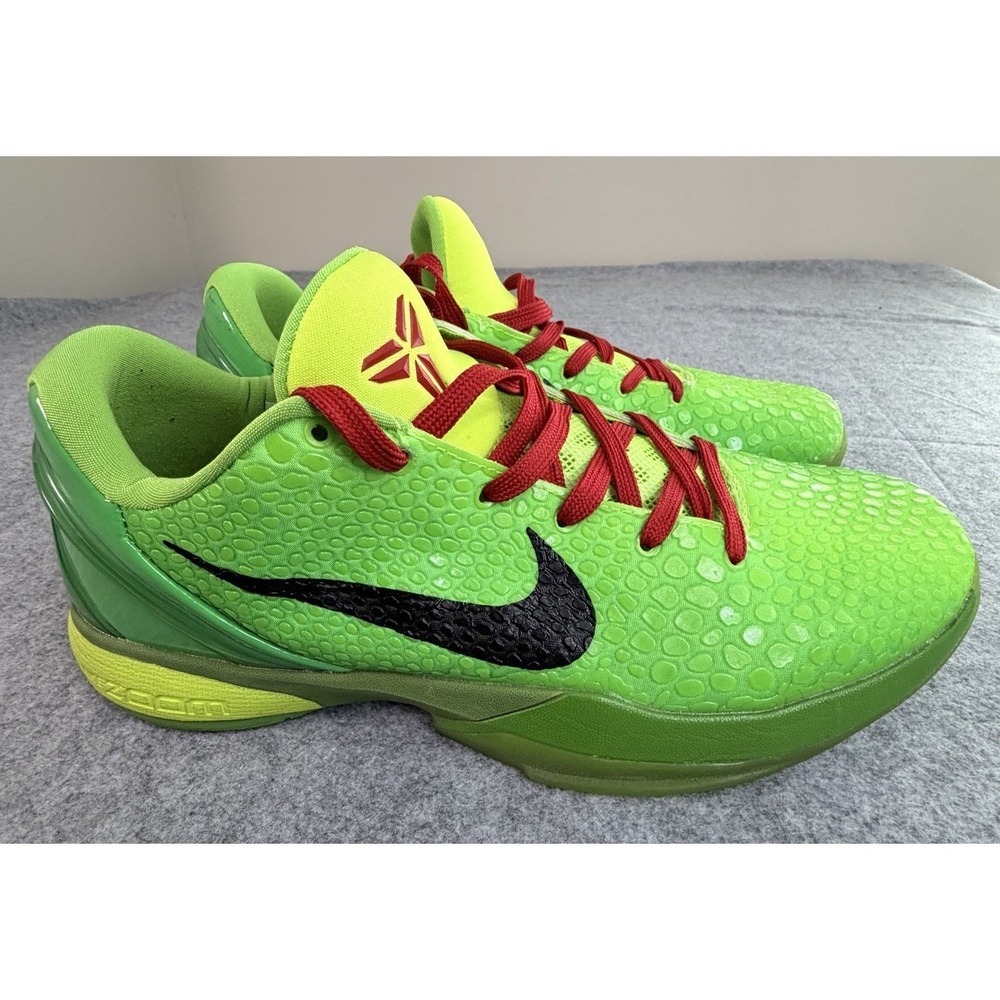 Nike‎ Zoom Kobe 6 Protro Grinch Green Apple Volt Crimson CW2190-300 Mens Size 12 - Picture 7 of 8